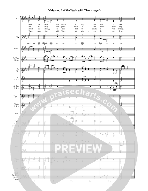 O Master Let Me Walk With Thee Conductor's Score ()