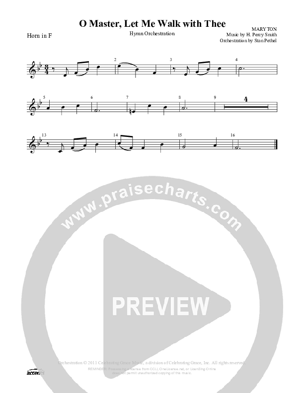 O Master Let Me Walk With Thee French Horn ()