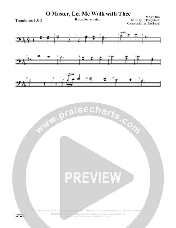 O Master Let Me Walk With Thee Trombone 1/2 ()
