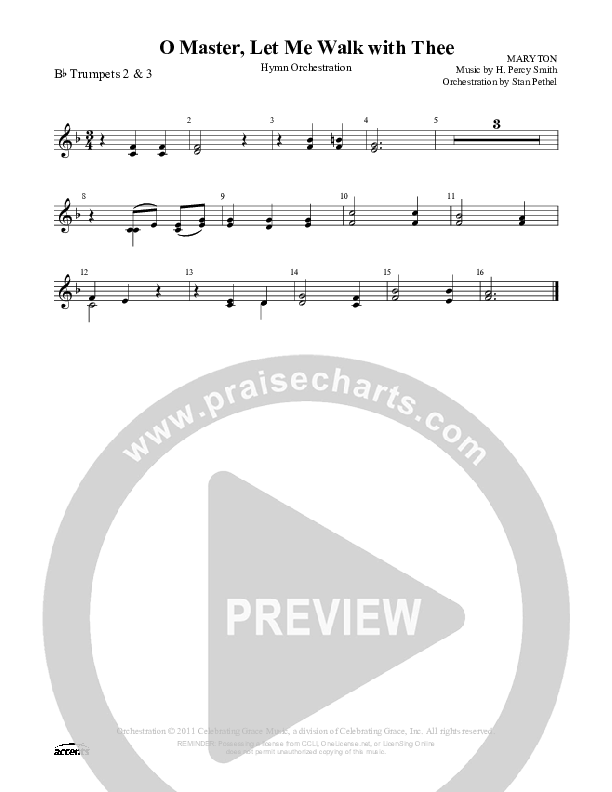O Master Let Me Walk With Thee Trumpet 2/3 ()