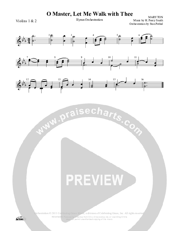 O Master Let Me Walk With Thee Violin 1/2 ()