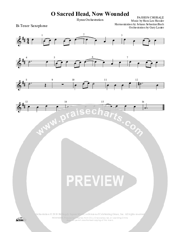 O Sacred Head Now Wounded Tenor Sax 2 ()