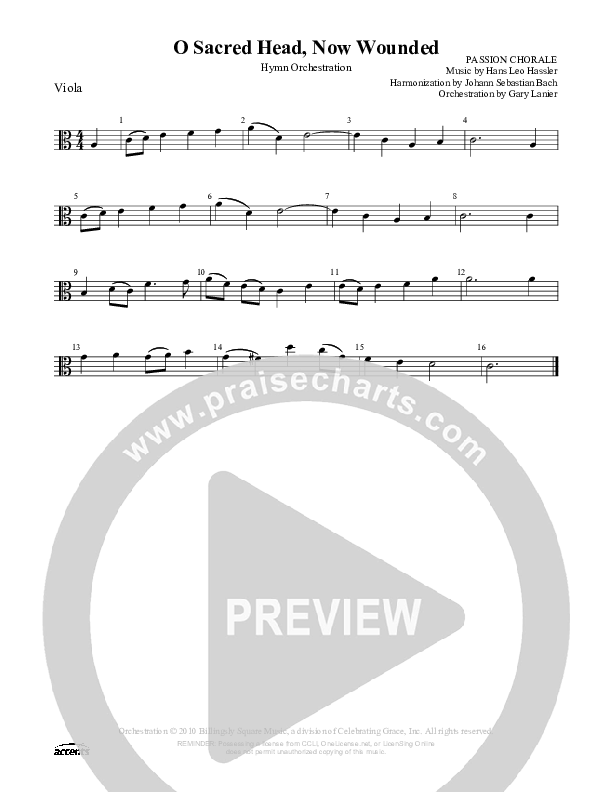 O Sacred Head Now Wounded Viola ()