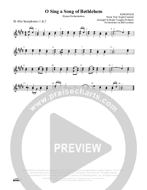 O Sing A Song Of Bethlehem Alto Sax 1/2 ()