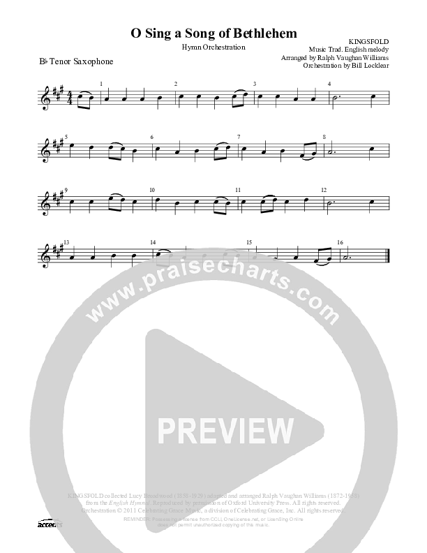 O Sing A Song Of Bethlehem Tenor Sax 2 ()