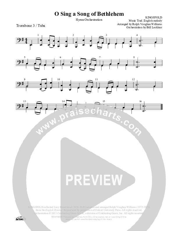 O Sing A Song Of Bethlehem Trombone 3/Tuba ()