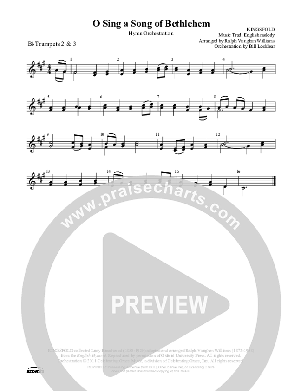 O Sing A Song Of Bethlehem Trumpet 2/3 ()