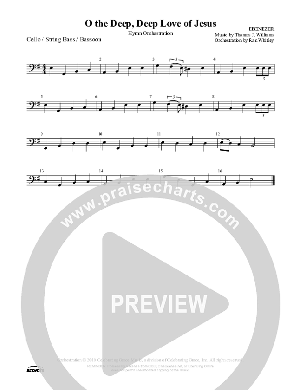 O The Deep Deep Love Of Jesus Cello/Bass ()
