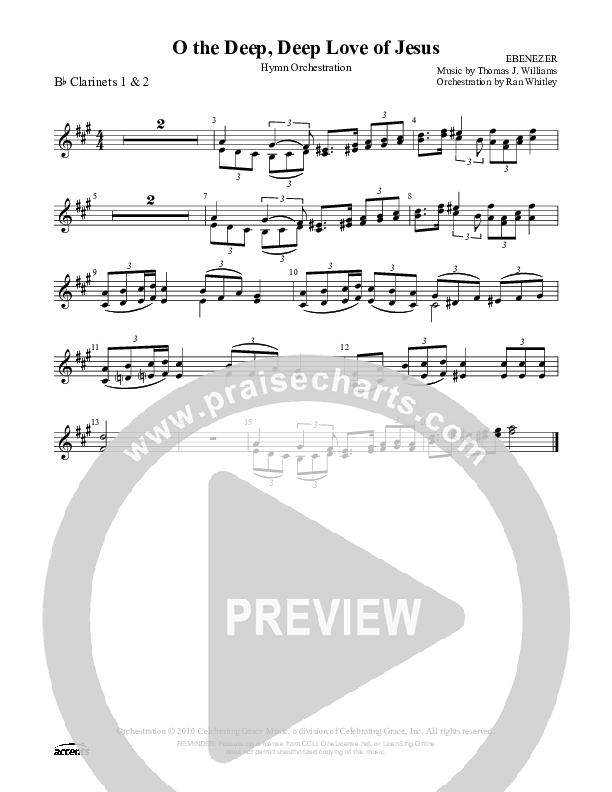 O The Deep Deep Love Of Jesus Clarinet 1/2 ()