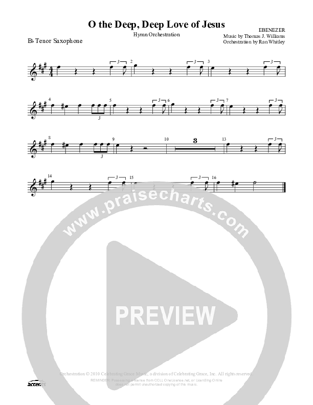 O The Deep Deep Love Of Jesus Tenor Sax 2 ()
