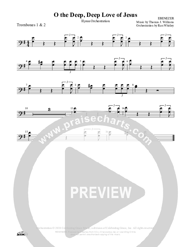 O The Deep Deep Love Of Jesus Trombone 1/2 ()