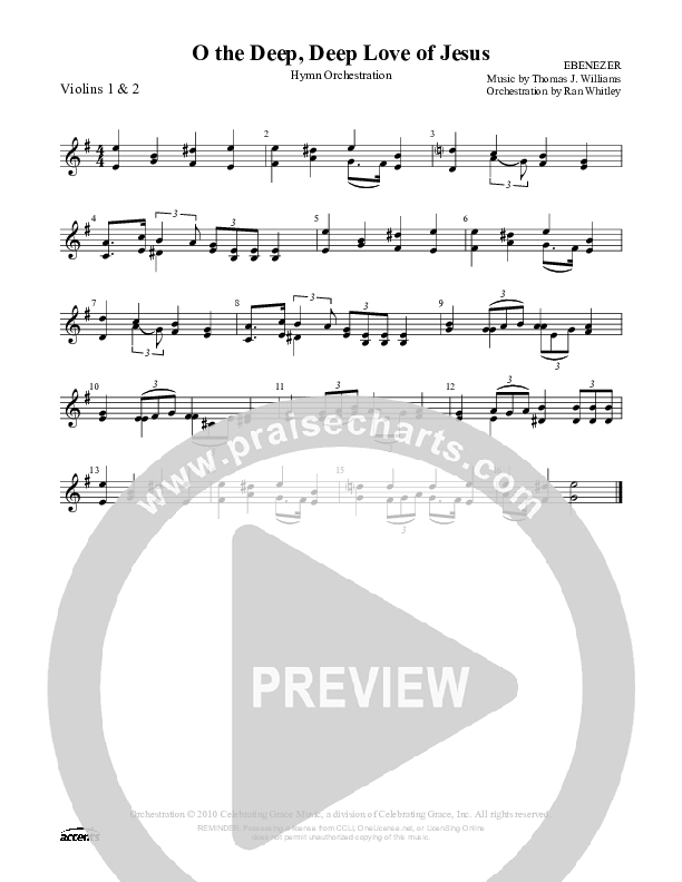 O The Deep Deep Love Of Jesus Violin 1/2 ()