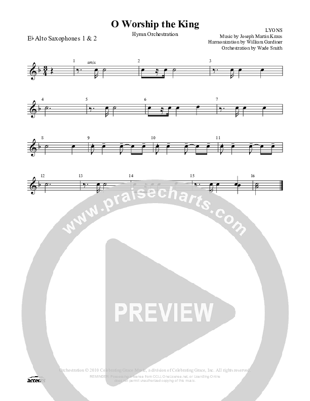 O Worship The King Alto Sax 1/2 ()