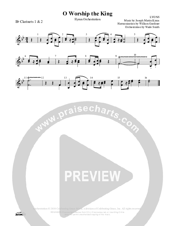 O Worship The King Clarinet 1/2 ()