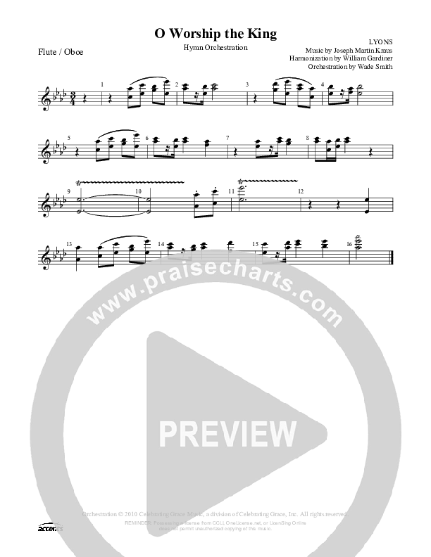 O Worship The King Flute/Oboe ()