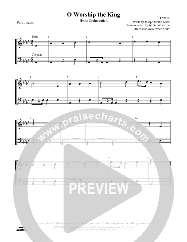 O Worship The King Percussion ()