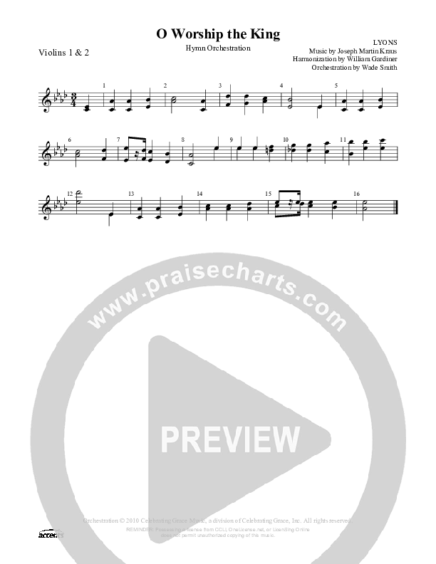 O Worship The King Violin 1/2 ()