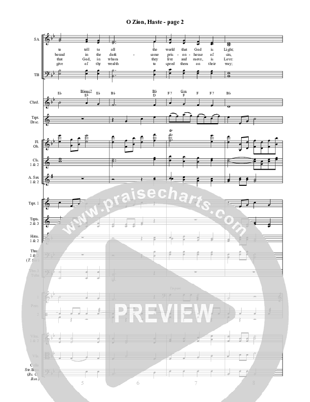 O Zion Haste Orchestration ()