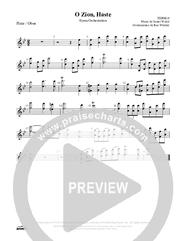 O Zion Haste Flute/Oboe ()