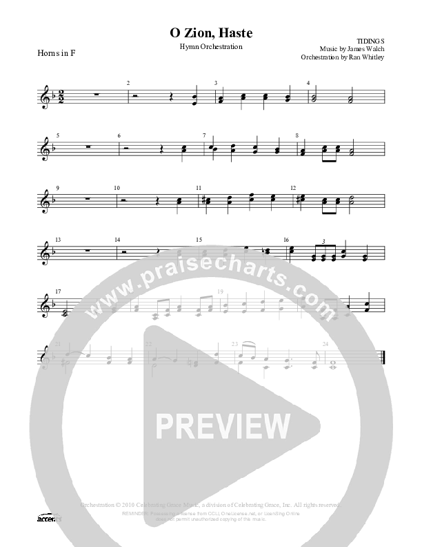 O Zion Haste French Horn ()