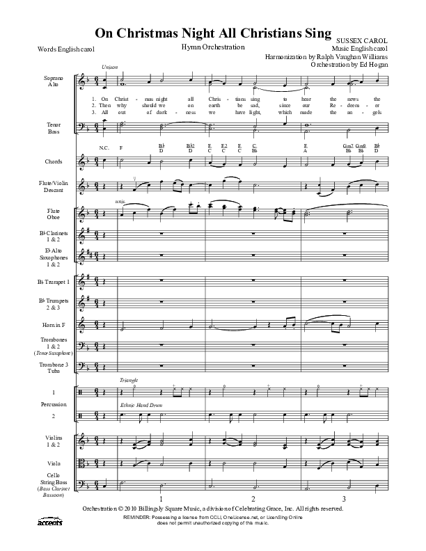 On Christmas Night All Christians Sing Orchestration ()