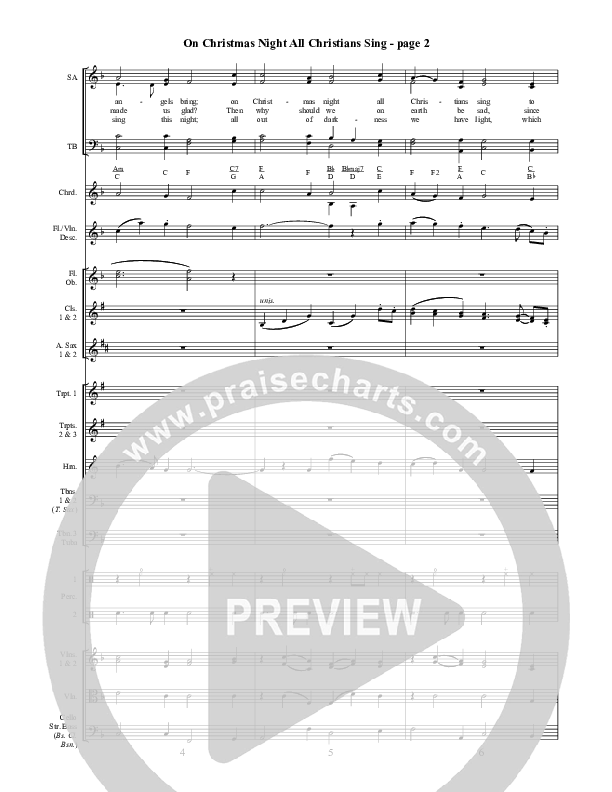 On Christmas Night All Christians Sing Orchestration ()