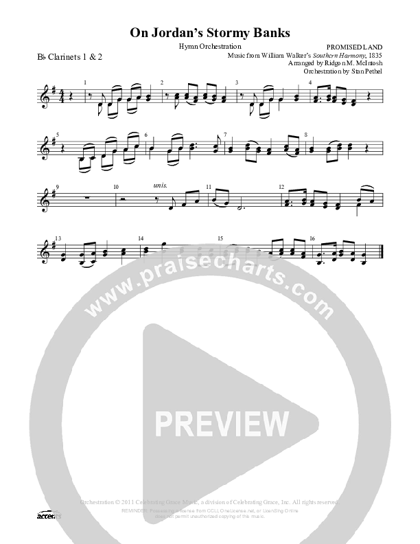 On Jordan's Stormy Banks Clarinet 1/2 ()