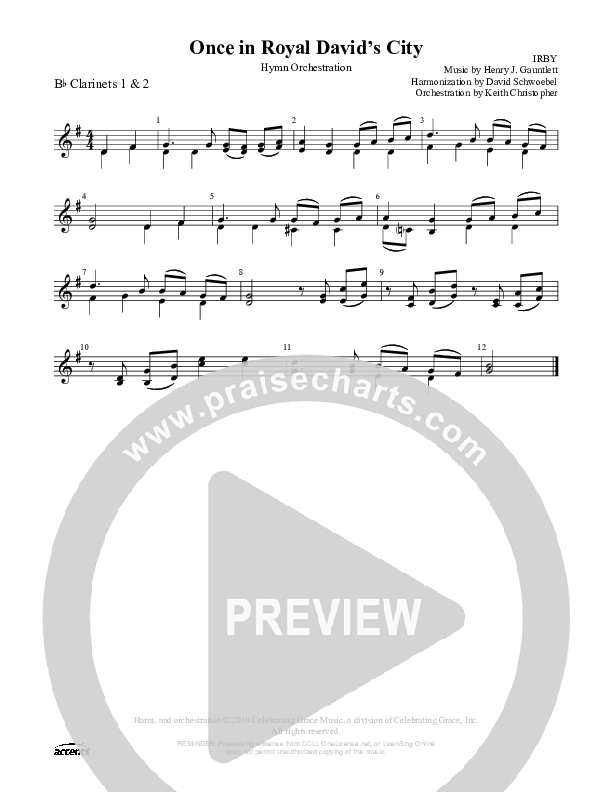 Once In Royal David's City Clarinet 1/2 ()