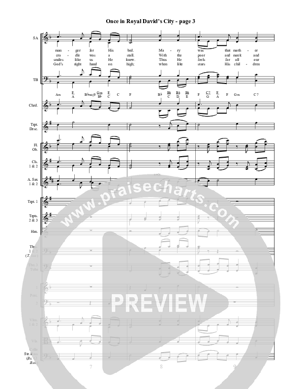 Once In Royal David's City Conductor's Score ()