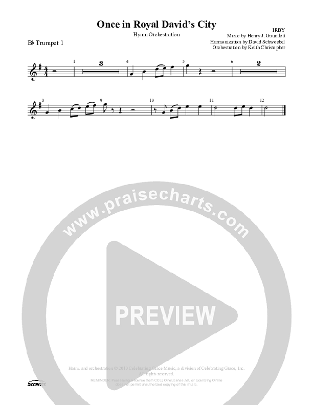Once In Royal David's City Trumpet 1 ()