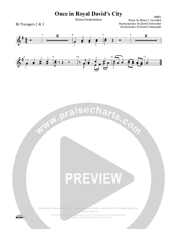 Once In Royal David's City Trumpet 2/3 ()