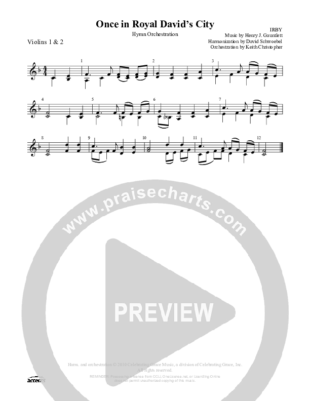 Once In Royal David's City Violin 1/2 ()