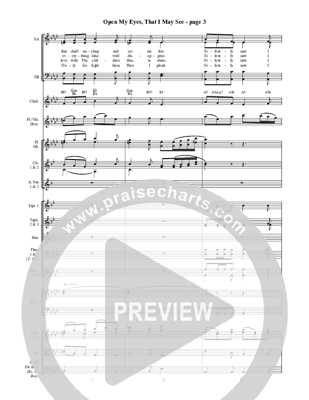 Open My Eyes That I May See Conductor's Score ()