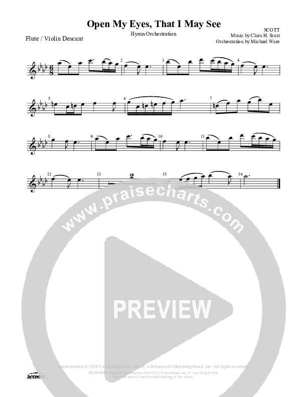 Open My Eyes That I May See Flute ()