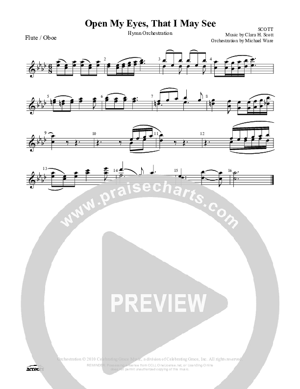 Open My Eyes That I May See Flute/Oboe ()