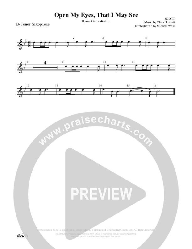 Open My Eyes That I May See Tenor Sax 2 ()