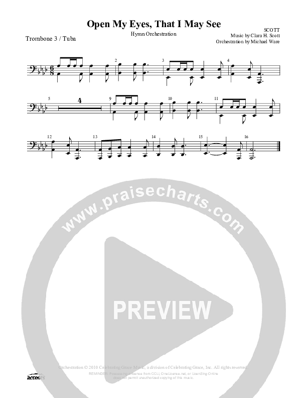 Open My Eyes That I May See Trombone 3/Tuba ()