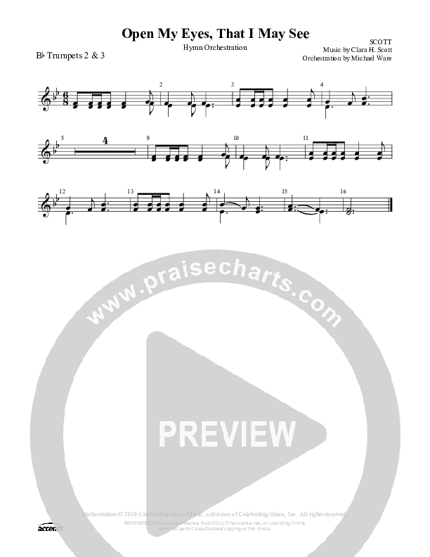 Open My Eyes That I May See Trumpet 2/3 ()
