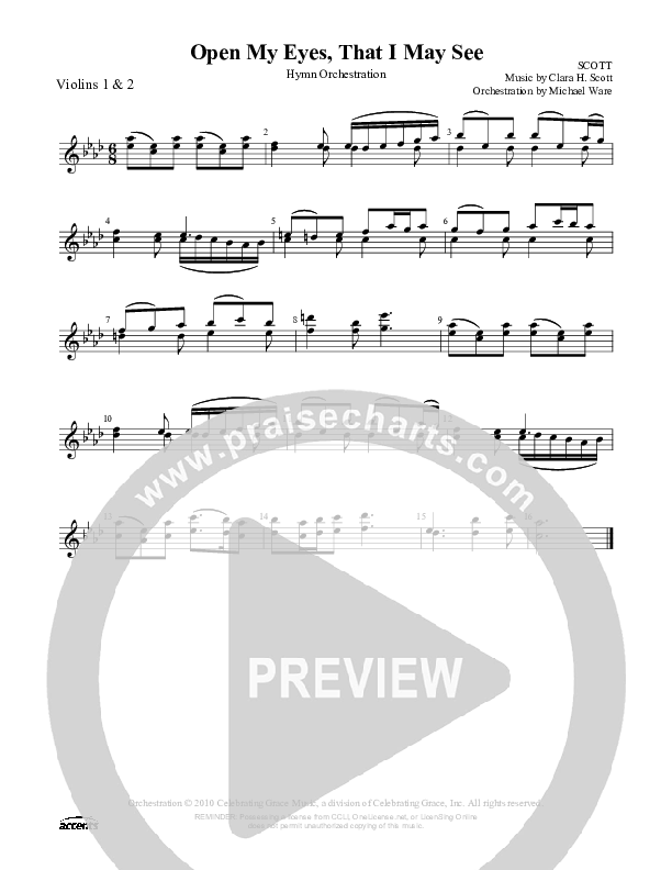 Open My Eyes That I May See Violin 1/2 ()