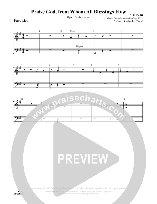Praise God From Whom All Blessings Flow Percussion ()