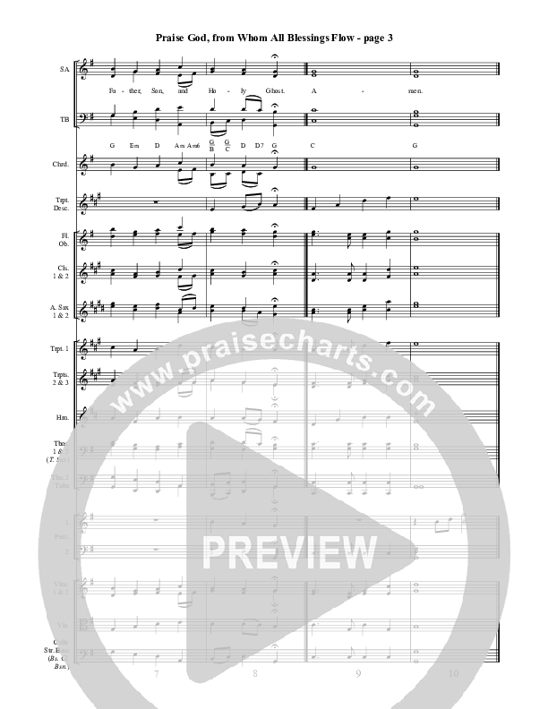 Praise God From Whom All Blessings Flow (Altered Version) Conductor's Score ()