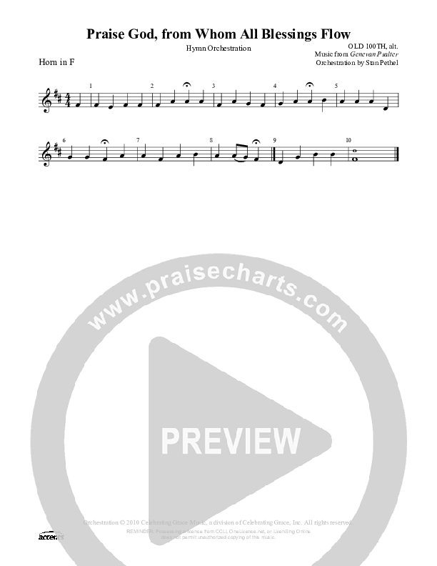 Praise God From Whom All Blessings Flow (Altered Version) French Horn ()