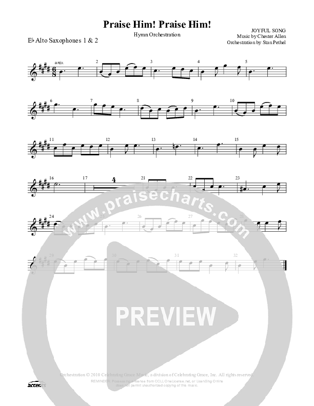 Praise Him Praise Him  Alto Sax 1/2 ()