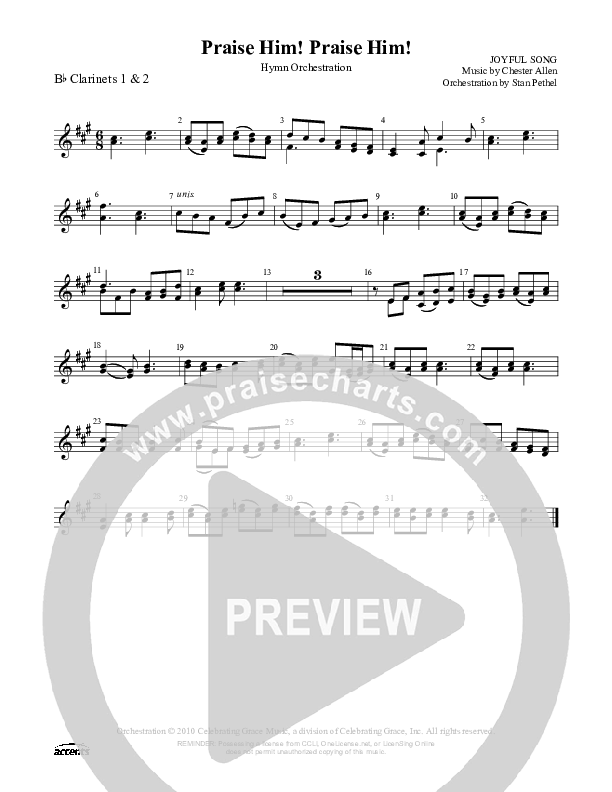 Praise Him Praise Him  Clarinet 1/2 ()
