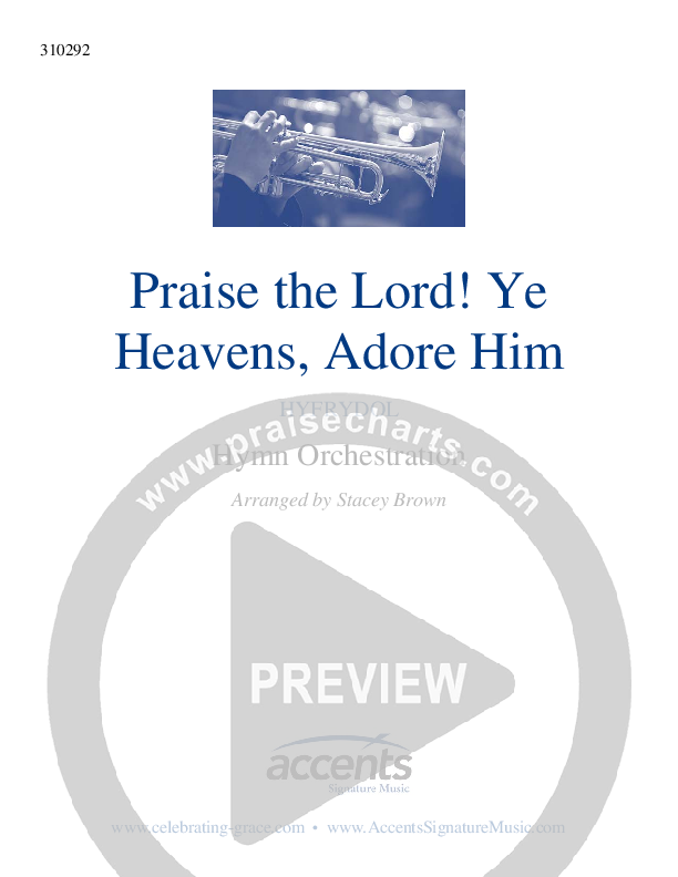 Praise The Lord Ye Heavens Adore Him  Orchestration ()
