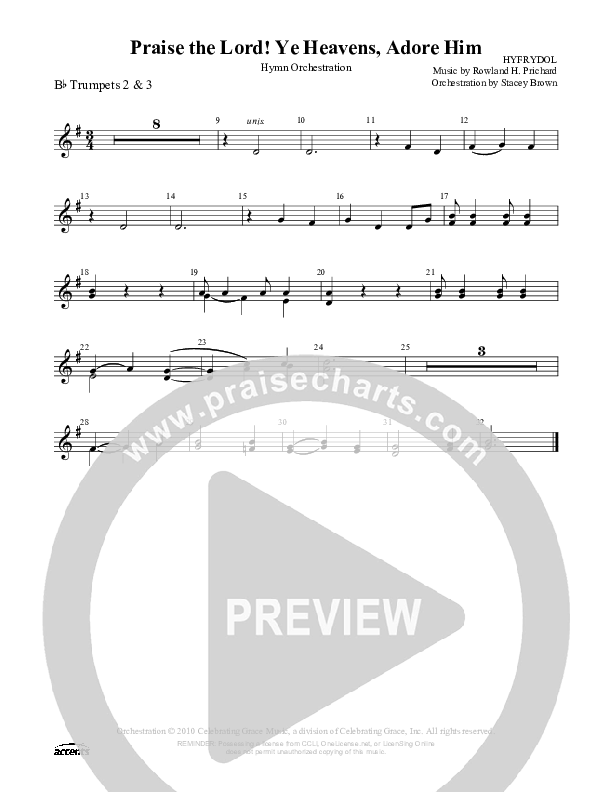 Praise The Lord Ye Heavens Adore Him  Trumpet 2/3 ()