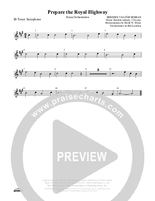 Prepare The Royal Highway Tenor Sax 2 ()