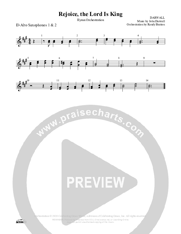 Rejoice The Lord Is King Alto Sax ()