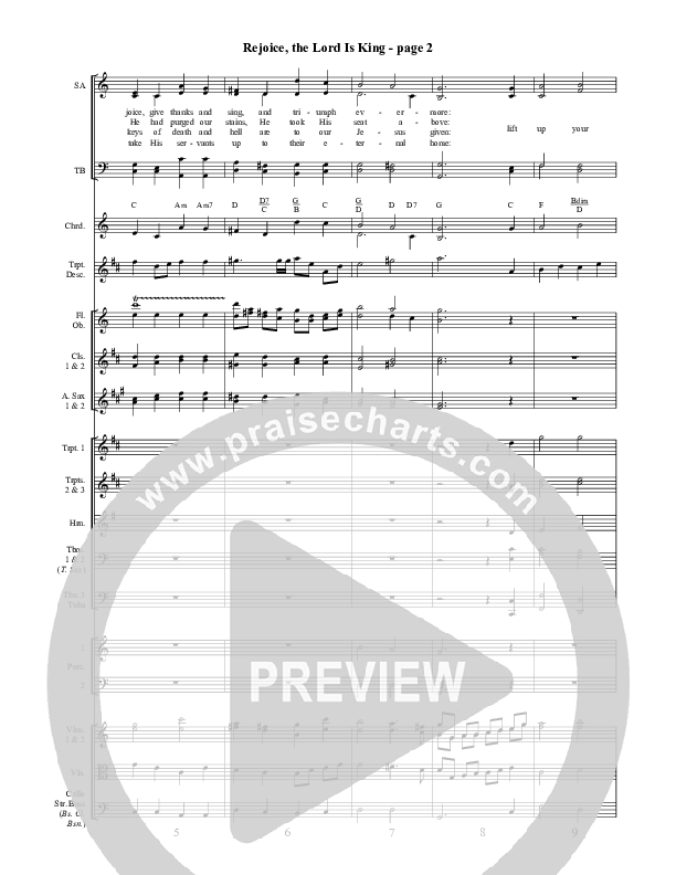 Rejoice The Lord Is King Orchestration ()