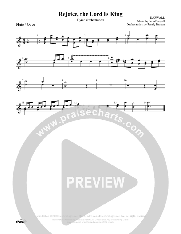 Rejoice The Lord Is King Flute/Oboe ()